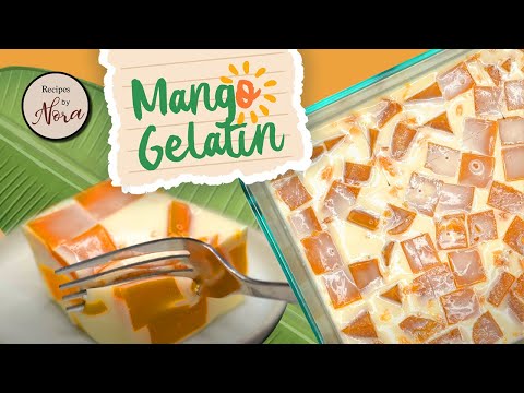 Mango Gelatin Recipe | Easy Filipino Mango Dessert with Cream