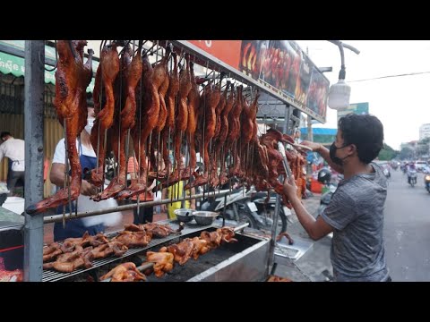 The Famous Guy Grill Meat & Testy @Tuol Tom Phoung Market - Evening Street Food in Town
