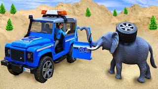 Rescue Police Car From The Monster In The Cave | Truck Toys Story