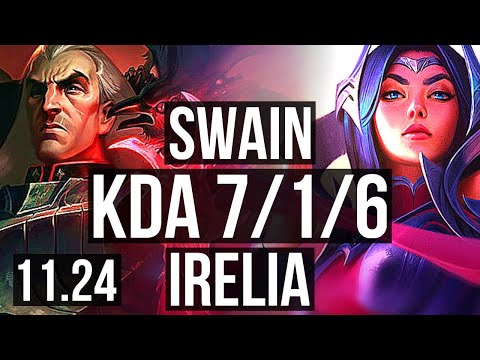 SWAIN vs IRELIA (MID) | 7/1/6, 2.0M mastery, 300+ games, Dominating | EUW Diamond | 11.24