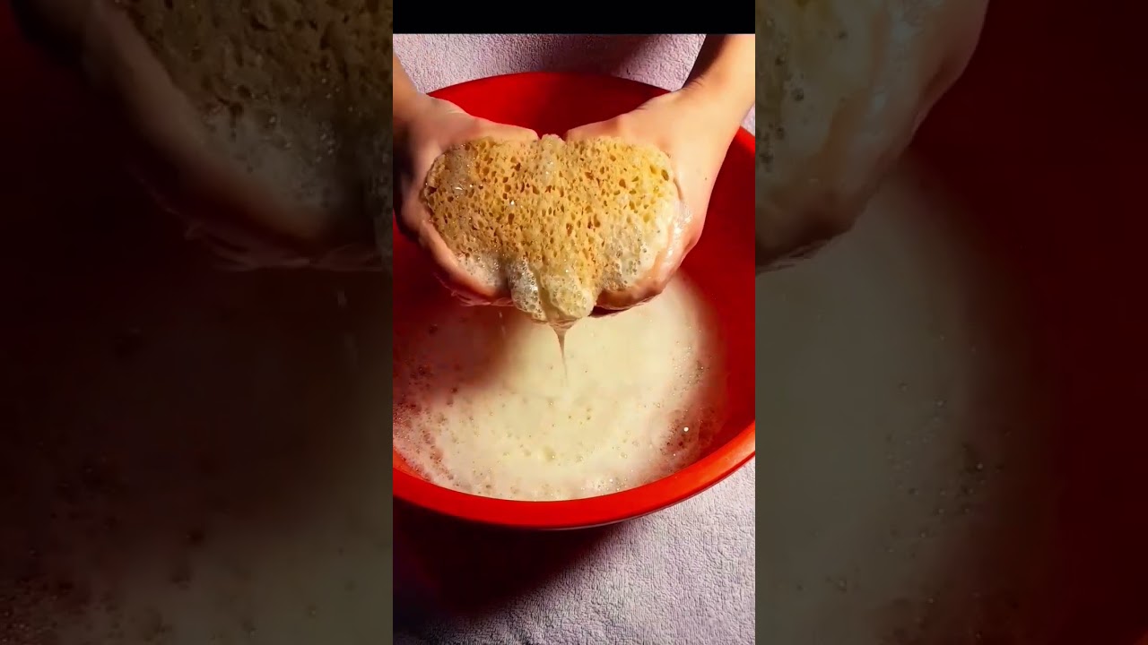 ASMR Sponge squeezing with lemon detergent.       #asmr #sponge #asmrsounds #squeezing #spongeasmr