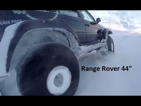 Modified Range Rover 44" tires in snow action