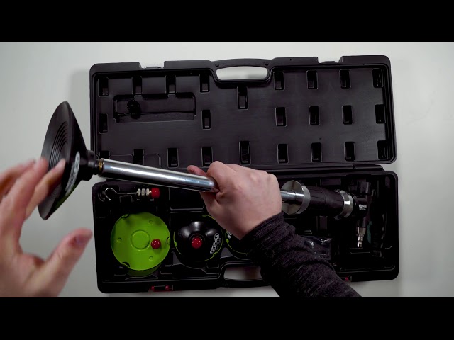Video teaser per KS TOOLS 140.2080 Druckluft-Ausbeulhammer-Satz 5-tlg (Unboxing)
