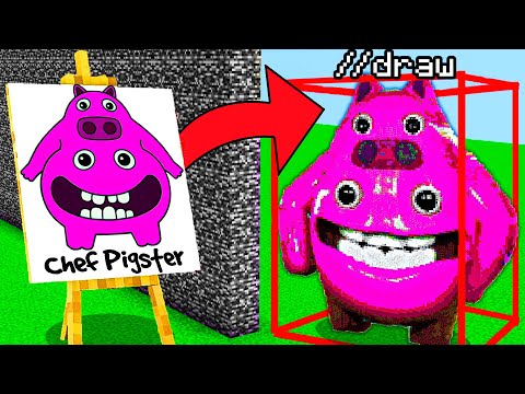 I CHEATED with //DRAW in a CHEF PIGSTER Build Challenge (Minecraft)