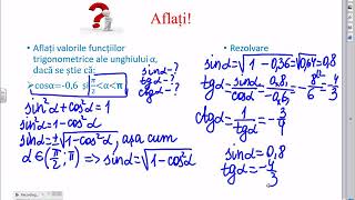Matematica clasa X: Elemente de trigonometrie. Lectia 4: Identități trigonometrice fundamentale.