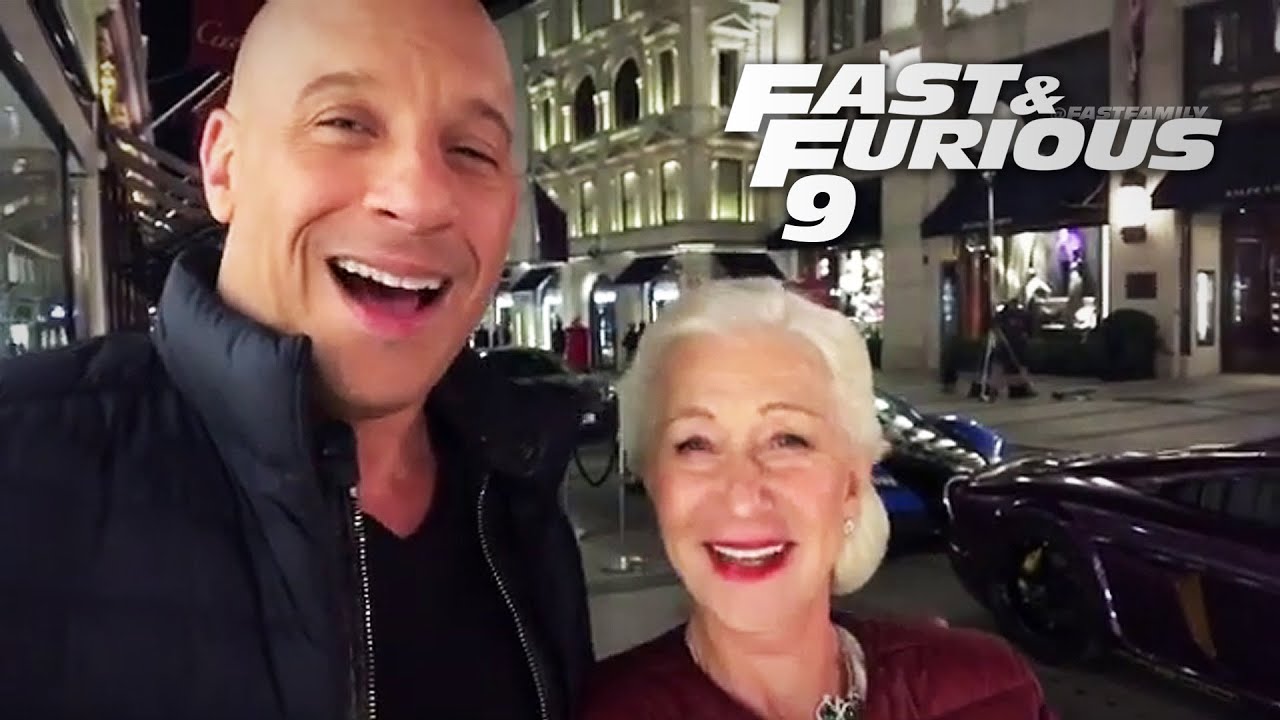 Fast & Furious 9: Vin Diesel on Set with Helen Mirren - YouTube