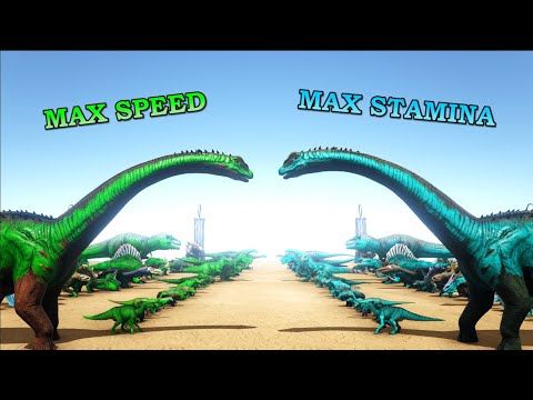 All Creatures (max speed) VS All Creatures (max stamina) | ARK Dinosaurs | Cantex