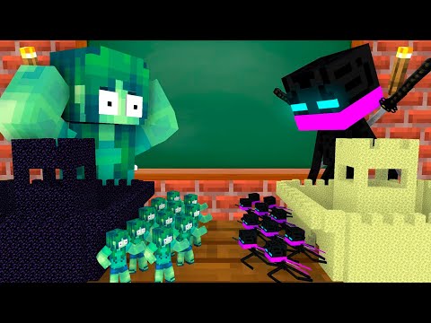 Luyi - Minecraft Animations - Monster School : TINY APOCALYPSE EPIC ENDERMAN ATTACK - Minecraft Animation