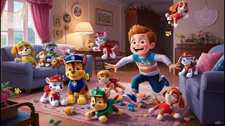 Gabriel e sua Bagunça de Pelúcias do Patrulha Canina