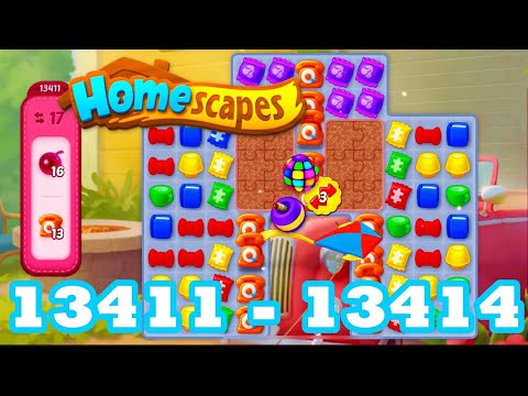 Homescapes Level 13411 - 13414 HD 3 - match puzzle Gameplay | android | IOS | 13412 | 13413