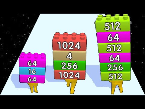 2048 Brick Runner - 2048 Game Merge Number - All Levels Gameplay Android,iOS