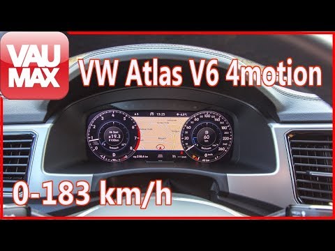 VW Atlas 3.6 V6 R-Line Beschleunigung 0-100 km/h & Vmax / Tachovideo / Acceleration 0-60mph / Sound