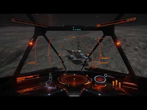 Elite Dangerous: Using a Fighter to Destroy Turrets on Base Before Scanning The Data Point