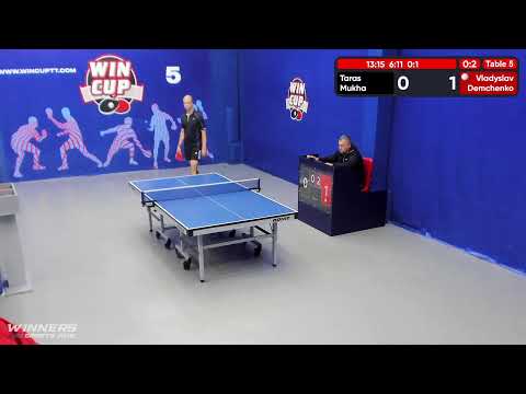 10:00 Муха Тарас 0-3 Демченко Владислав  стол 5  ЮГ-2  15.07.22