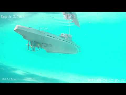 Engel Type IX U848 Uboat at Subfest 2021 being followed by a ROV
