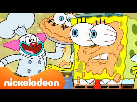 Bob Esponja | ¡30 minutos de travesuras con comida en Bob Esponja! 🍔 | Nickelodeon en Español