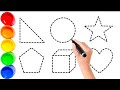 shapes drawing for kids , colour for toddlers.learn 2d  and 3d shapes... preschool kids