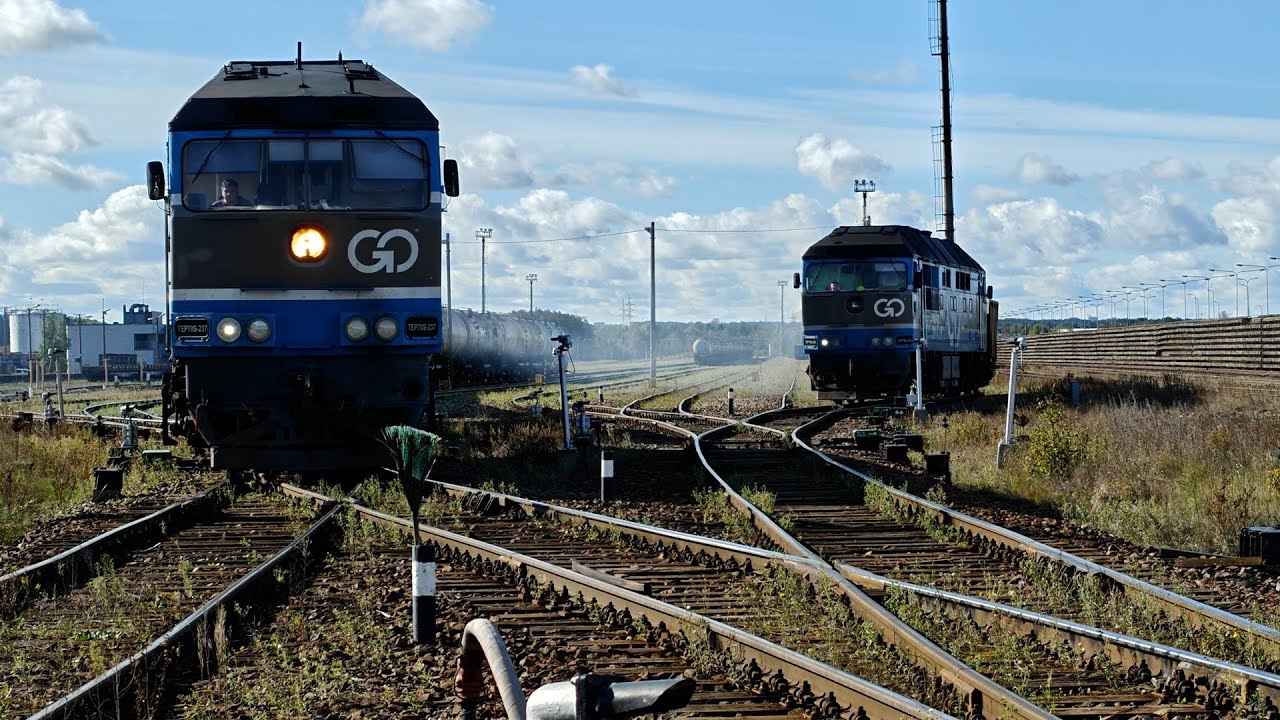 Тепловозы ТЭП70-0237 и 0229 на ст. Мууга / TEP70-0237 and 0229 at Muuga station