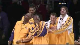 Shannon Brown AMAZING Block &amp; Laker Bench Goin Nuts!