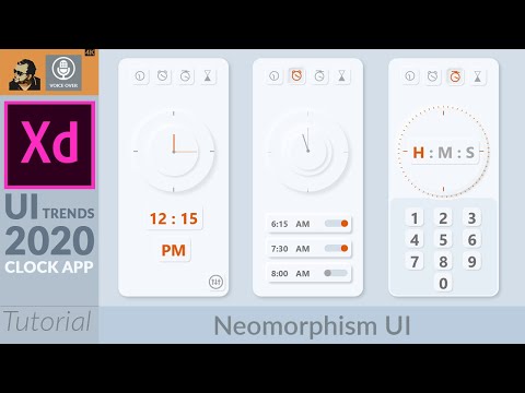 Clock app UI design with Latest Trending Design (soft UI ) | Adobe XD Tutorial | Part 01