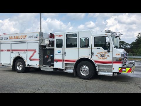 Allamuchy Fire Department Engine 91-61 coming into a wetdown