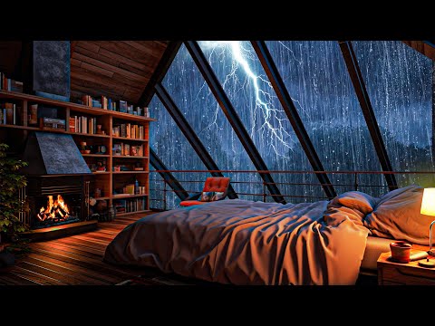 Regengeräusche zum einschlafen – Starker Regen und Donner am Fenster –Rain Sounds for Sleeping