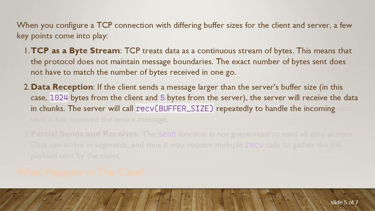 Understanding TCP Connections with Different Buffer Sizes for Clients and Servers