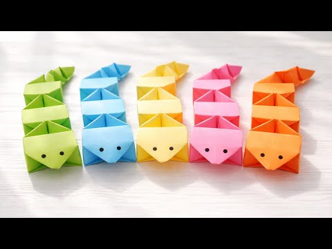 1 SHEET OF PAPER = MAGIC! ✨ Sliding Origami Snake