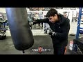 OMAR FIGUEROA LOOKING TO PUNISH ADRIEN BRONER'S BODY! WORKS HEAVY BAG EARLY IN CAMP!
