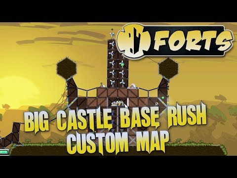 Forts Multiplayer 4v4 Gameplay Big Base Rush, Giant Castle Of Weapons
