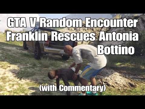94) GTA V Random Encounter Franklin Rescues Antonia Bottino (+ Commentary).