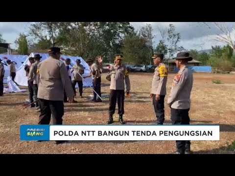 POLDA NTT BANGUN TENDA PENGUNGSIAN KORBAN ERUPSI GUNUNG LEWOTOBI