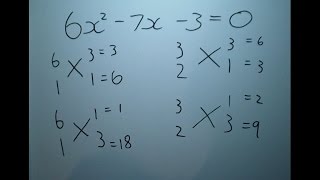 Factorising Quadratics, Cross multiplication