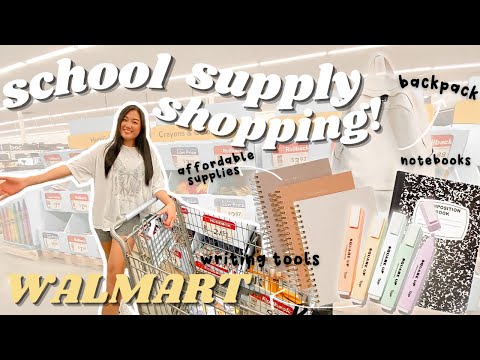 SCHOOL SUPPLY SHOPPING VLOG at Walmart & HAUL (affordable + cheap supplies) 2021