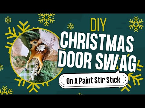 *NEW* EASY DIY CHRISTMAS DOOR SWAG OR CENTERPIECE USING THE 5 GALLON STIR STICK DECO MESH METHOD