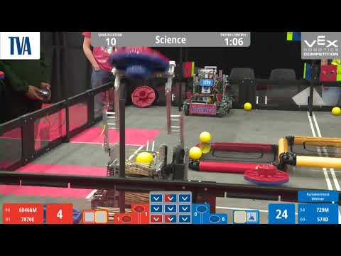 2019 VEX Worlds Science Q10, 60466m, 7870E vs 729m, 574d