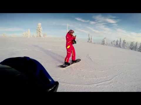 Snowboarding in Levi, Finland 2014.