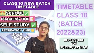 Timetable for class 10|Timetable for class 10 2022|Timetable for Class 10 new session