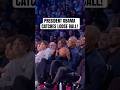 President Barack Obama comes up with the loose ball courtside! 🤩