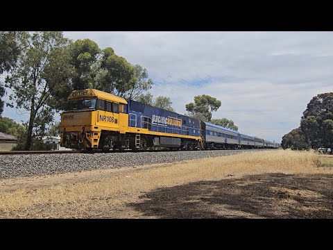 5AM8 up JBRE The Overland (NR108, 7V), Adelaide to Melbourne, 1440, 8/1/26, Horsham VIC 