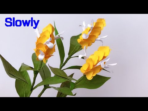 ABC TV | How To Make Mini Pachystachys lutea Flower With Shape Punch (Slowly) - Craft Tutorial