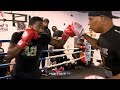 ADRIEN BRONER FLASHES LIGHTING QUICK COMBINATIONS DURING MEDIA WORKOUT FOR MANNY PACQUIAO