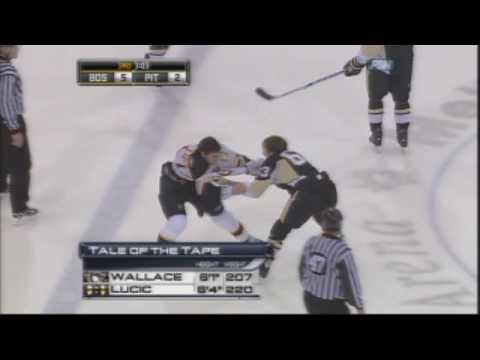 Milan Lucic vs Tim Wallace Dec 30, 2008