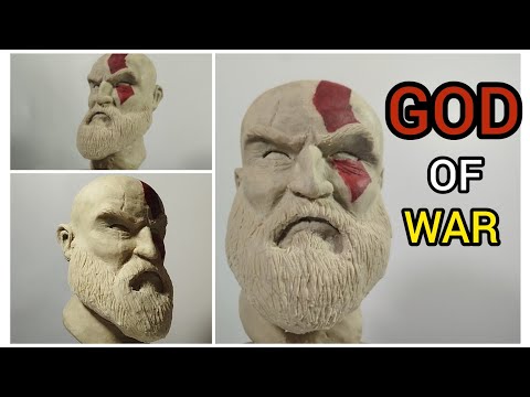 Clay Kratos with Beard: DIY God of War Sculpture