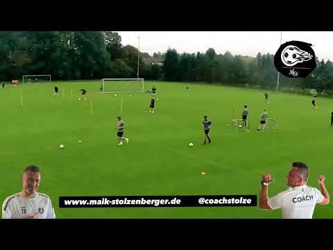 Fussballtraining: Warm up - Diagonale Doppelpass mit Blockverhalten