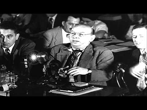 Witness, Hanns Eisler, testifies before  the House Un-American Activities Committ...HD Stock Footage