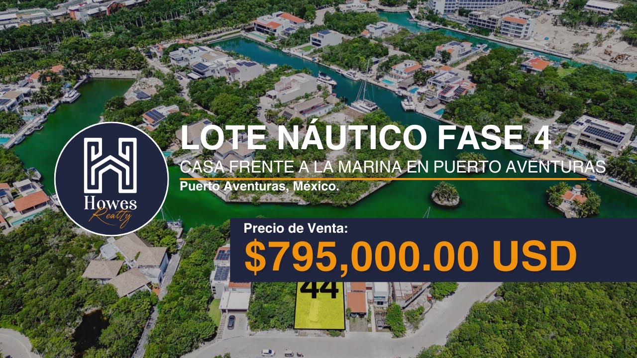 Terreno Náutico en la Marina de Puerto Aventuras de 750m2 en $795,000 dólares