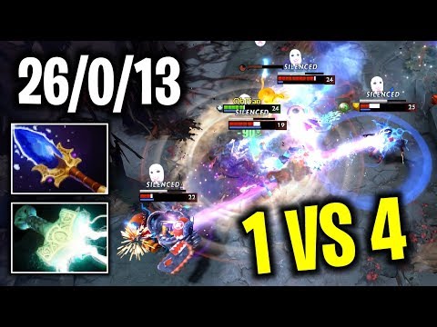 ELECTRIC RAPID FIRE..!! Scepter + Mjollnir Puck 1 vs 4 Immortal 7.22c | Dota 2