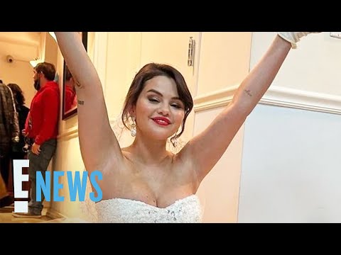 Selena Gomez Rocks A Wedding Dress On Set