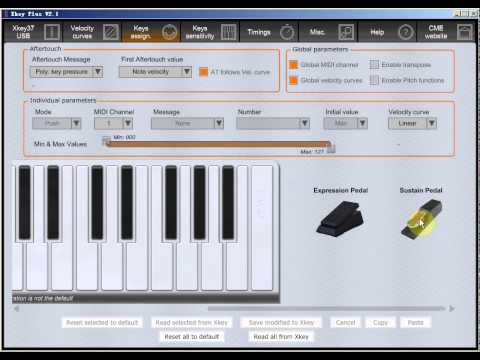 How to set up the sustain pedal feature of Xkey37 on Xkey Plus